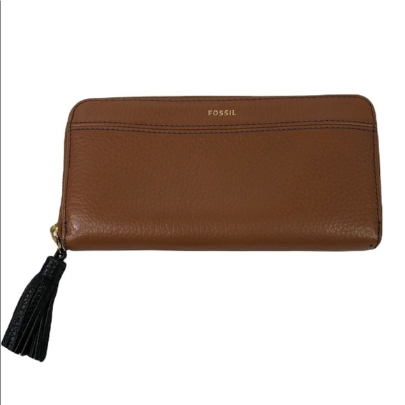 Fossil Zip Card Holder Leather Wallet - Picture 1 of 8